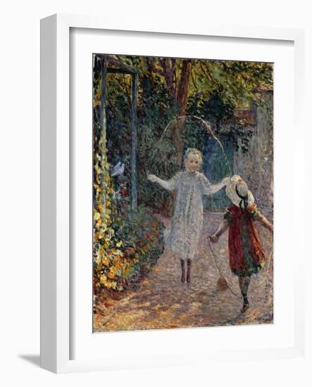 Young Girls Playing in the Garden, 1899-Henri Lebasque-Framed Giclee Print