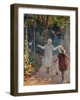 Young Girls Playing in the Garden-Henri Lebasque-Framed Giclee Print