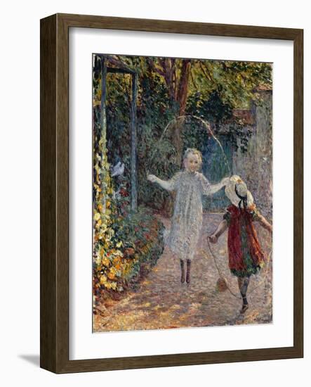 Young Girls Playing in the Garden-Henri Lebasque-Framed Giclee Print