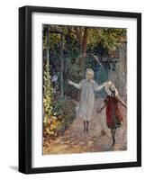 Young Girls Playing in the Garden-Henri Lebasque-Framed Giclee Print