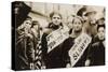 Young Girls Protest Child Labor in New York Rally and Carry Yiddish Signs-null-Stretched Canvas