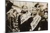 Young Girls Protest Child Labor in New York Rally and Carry Yiddish Signs-null-Mounted Art Print