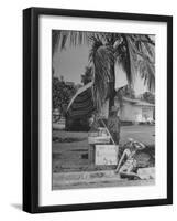 Young Girls Selling Lemonade from a Sidewalk Stand-Nina Leen-Framed Photographic Print