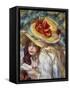 Young Girls with Hats-Pierre-Auguste Renoir-Framed Stretched Canvas