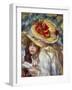 Young Girls with Hats-Pierre-Auguste Renoir-Framed Art Print