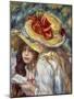 Young Girls with Hats-Pierre-Auguste Renoir-Mounted Art Print