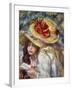 Young Girls with Hats-Pierre-Auguste Renoir-Framed Art Print