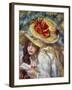 Young Girls with Hats-Pierre-Auguste Renoir-Framed Art Print