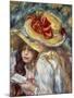 Young Girls with Hats-Pierre-Auguste Renoir-Mounted Art Print