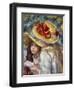 Young Girls with Hats-Pierre-Auguste Renoir-Framed Art Print