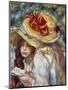 Young Girls with Hats-Pierre-Auguste Renoir-Mounted Art Print