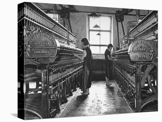 Young Girls Working in the Hot, Damp and Dirty York Street Flax Spinning Co-William Vandivert-Stretched Canvas