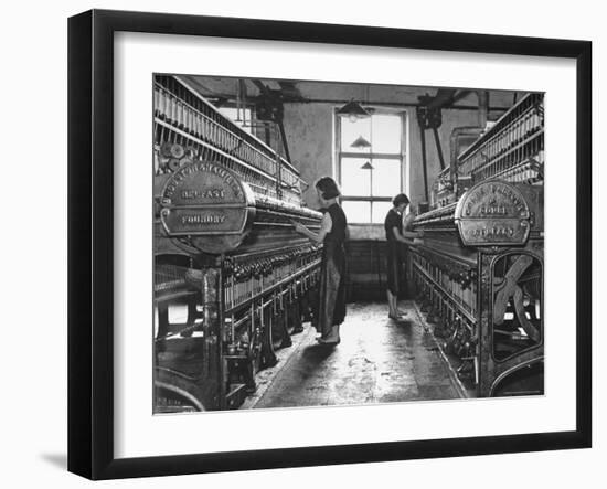 Young Girls Working in the Hot, Damp and Dirty York Street Flax Spinning Co-William Vandivert-Framed Photographic Print