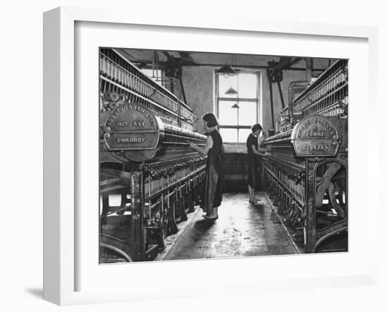 Young Girls Working in the Hot, Damp and Dirty York Street Flax Spinning Co-William Vandivert-Framed Photographic Print