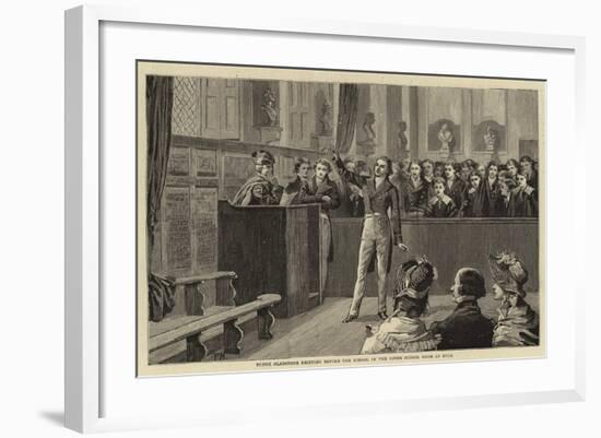 Young Gladstone Reciting before the School in the Upper School Room at Eton-null-Framed Giclee Print