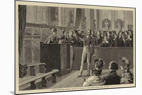 Young Gladstone Reciting before the School in the Upper School Room at Eton-null-Mounted Giclee Print