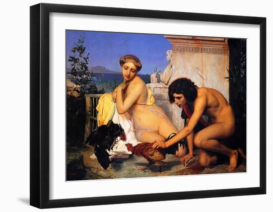 Young Greeks at a Cock Fight-Jean Leon Gerome-Framed Giclee Print