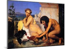 Young Greeks at a Cock Fight-Jean Leon Gerome-Mounted Giclee Print