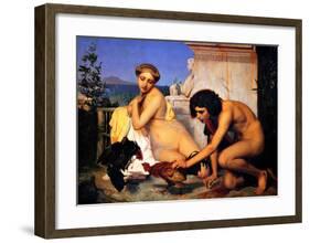 Young Greeks at a Cock Fight-Jean Leon Gerome-Framed Giclee Print