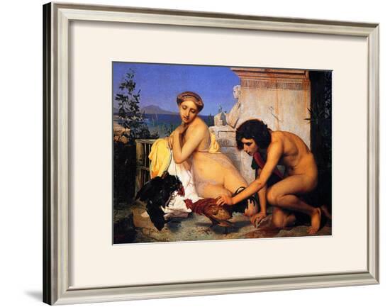 Young Greeks at a Cock Fight-Jean Leon Gerome-Framed Giclee Print