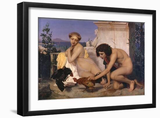 Young Greeks Attending a Cock Fight (The Cock Fight), 1846-Jean-Léon Gerôme-Framed Giclee Print