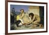 Young Greeks Encouraging Cocks to Fight, 1846-Jean-Léon Gérome-Framed Giclee Print