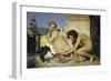 Young Greeks Encouraging Cocks to Fight, 1846-Jean-Léon Gérome-Framed Premium Giclee Print