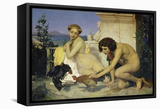 Young Greeks Encouraging Cocks to Fight, 1846-Jean-Léon Gérome-Framed Stretched Canvas