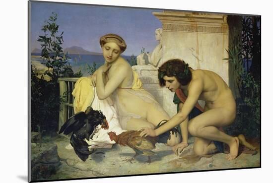 Young Greeks Encouraging Cocks to Fight, 1846-Jean-Léon Gérome-Mounted Giclee Print