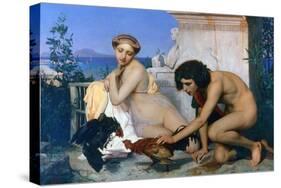 Young Greeks Encouraging Cocks to Fight, 1846-Jean-Leon Gerome-Stretched Canvas