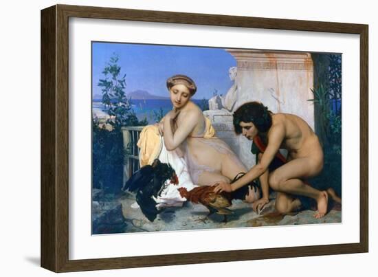 Young Greeks Encouraging Cocks to Fight, 1846-Jean-Leon Gerome-Framed Giclee Print