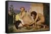 Young Greeks Encouraging Cocks to Fight, 1846-Jean Leon Gerome-Framed Stretched Canvas