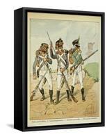 Young Guard: Conscript Grenadier, Tirailleur-Grenadier, and Flanqueur-Chasseur-Louis Bombled-Framed Stretched Canvas