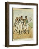 Young Guard: Conscript Grenadier, Tirailleur-Grenadier, and Flanqueur-Chasseur-Louis Bombled-Framed Art Print