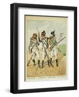 Young Guard: Conscript Grenadier, Tirailleur-Grenadier, and Flanqueur-Chasseur-Louis Bombled-Framed Art Print