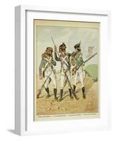 Young Guard: Conscript Grenadier, Tirailleur-Grenadier, and Flanqueur-Chasseur-Louis Bombled-Framed Art Print