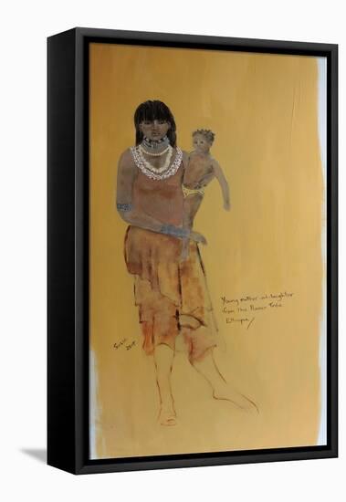 Young Hamer woman and baby-Susan Adams-Framed Stretched Canvas