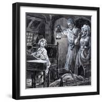 Young Handel Discovered Playing the Harpsichord in the Attic by His Parents-C.l. Doughty-Framed Giclee Print