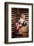 Young, Happy and Sexy Cowgirl in Western Style-shmeljov-Framed Photographic Print