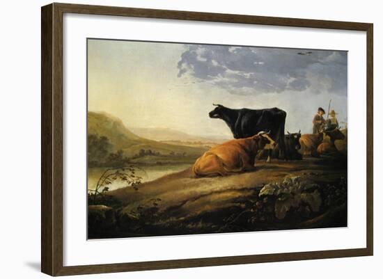 Young Herdsmen with Cows-Aelbert Cuyp-Framed Art Print