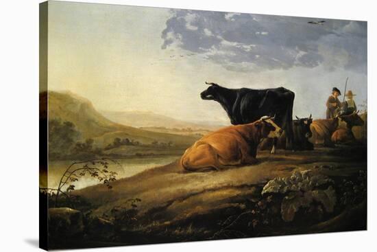 Young Herdsmen with Cows-Aelbert Cuyp-Stretched Canvas