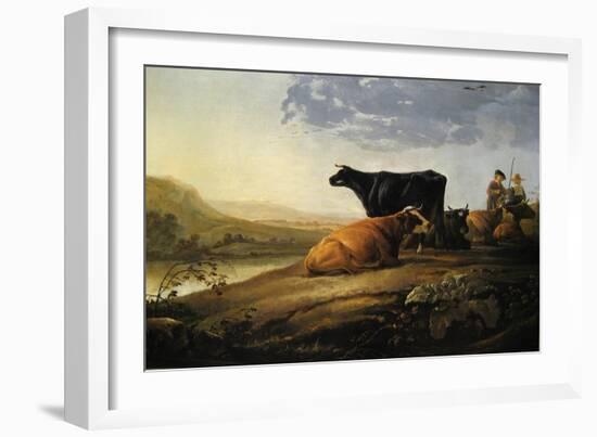 Young Herdsmen with Cows-Aelbert Cuyp-Framed Art Print