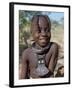 Young Himba Girl, Her Body Lightly Smeared with Mixture of Red Ochre, Butterfat and Herbs, Namibia-Nigel Pavitt-Framed Photographic Print