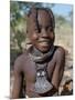 Young Himba Girl, Her Body Lightly Smeared with Mixture of Red Ochre, Butterfat and Herbs, Namibia-Nigel Pavitt-Mounted Photographic Print