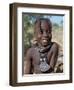 Young Himba Girl, Her Body Lightly Smeared with Mixture of Red Ochre, Butterfat and Herbs, Namibia-Nigel Pavitt-Framed Premium Photographic Print