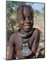Young Himba Girl, Her Body Lightly Smeared with Mixture of Red Ochre, Butterfat and Herbs, Namibia-Nigel Pavitt-Mounted Premium Photographic Print