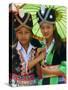 Young Hmong Women in Traditional Dress, Lao New Year Festival, Luang Prabang, Laos, Indochina-null-Stretched Canvas