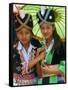 Young Hmong Women in Traditional Dress, Lao New Year Festival, Luang Prabang, Laos, Indochina-null-Framed Stretched Canvas