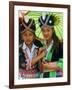 Young Hmong Women in Traditional Dress, Lao New Year Festival, Luang Prabang, Laos, Indochina-null-Framed Photographic Print