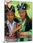 Young Hmong Women in Traditional Dress, Lao New Year Festival, Luang Prabang, Laos, Indochina-null-Mounted Photographic Print